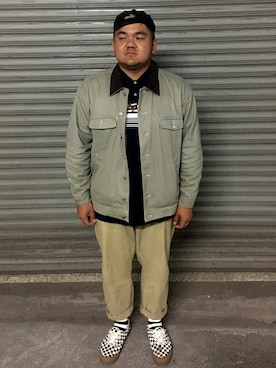 「PUMA（プーマ）のアイテム（ハンチング/ベレー帽）」を使った、肥宅血案さん（メンズ・175cm）の冬コーディネート