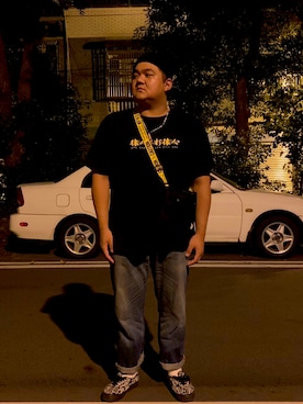「Bape」｜「アイテム（ニットキャップ/ビーニー）」を使った、肥宅血案さん（メンズ・175cm）の夏コーディネート
