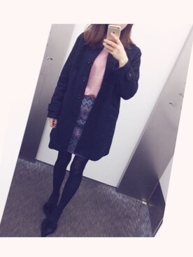 「rosebullet（ローズブリット）のアイテム（ノーカラージャケット）」を使った、まーさん（レディース・164cm）の冬コーディネート
