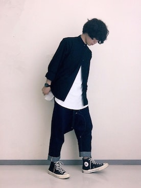 「黒」｜「アイテム（パンツ）」を使った、RYOTAさん（メンズ・170cm）の夏コーディネート
