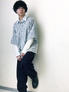 「n(n) BY NUMBER (N)INE（エヌエヌバイナンバーナイン）のアイテム（トップス）」を使った、RYOTAさん（メンズ・170cm）の秋コーディネート