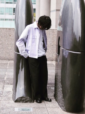 「CLANE（クラネ）のアイテム（スラックス）」を使った、RYOTAさん（メンズ・170cm）の春コーディネート