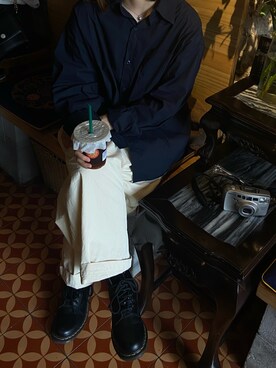 「日系极简」｜「アイテム（ブーツ）」を使った、abee1111さん（レディース・156cm）の春コーディネート