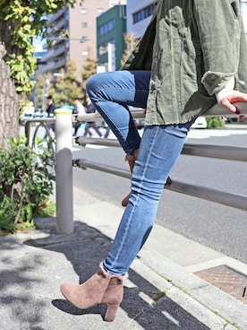 「ラビットファー」｜「アイテム（ブーツ）」を使った、MODE KAORIさん（レディース・163cm）の秋コーディネート