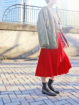 「w closet」｜「アイテム（スリッポン）」を使った、MODE KAORIさん（レディース・163cm）の冬コーディネート