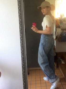 「コンバースハイカット」｜「アイテム（帽子）」を使った、Maddy★さん（レディース・159cm）の夏コーディネート