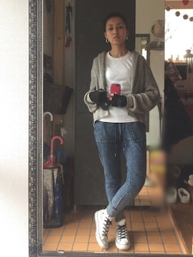 「コンバースハイカット」｜「アイテム（アクセサリー）」を使った、Maddy★さん（レディース・159cm）の秋コーディネート