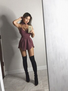 rompers with thigh high boots