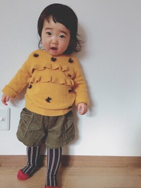 「カーゴパンツ」｜coco&nonoさん（キッズ・80cm）の冬コーディネート