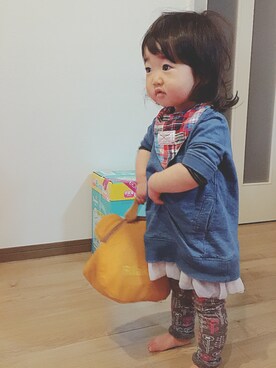 「3ヶ月」｜「アイテム（その他）」を使った、coco&nonoさん（キッズ・80cm）の春コーディネート