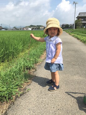 「petit main（プティマイン）のアイテム（その他）」を使った、coco&nonoさん（キッズ・80cm）の夏コーディネート