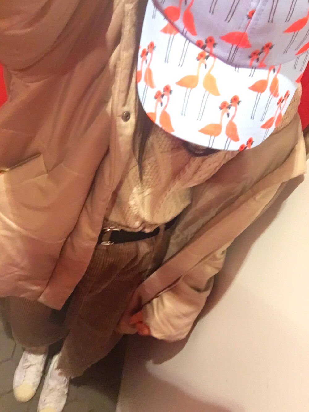 「スニーカー、orverride、キャップ、ワントーンコーデ、レトロガール、アディダスオリジナルス、スーパースター、E hyphen world gallary、wcloset、パステル映える春」｜「OVERRIDEのoverride × BBH 6P Cap & Pouch（帽子、その他）」を使った、あややさん（レディース・158cm）の春コーディネートの1枚目の写真