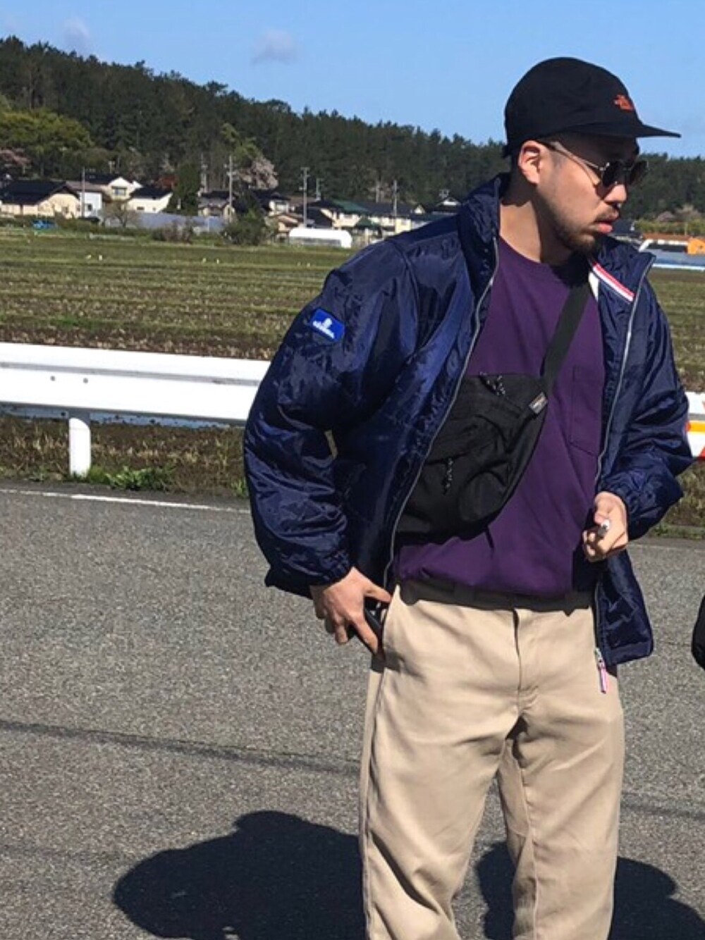 「山形、dancer、ぼうずにひげ」｜「THE NORTH FACEのアイテム（キャップ、ブラック系）」を使った、もーさん（メンズ・176cm）の春コーディネートの1枚目の写真
