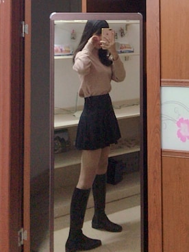 「アイテム（ブーティ）」を使った、Aerolite隕石雨さん（レディース・168cm・10代）の冬コーディネート