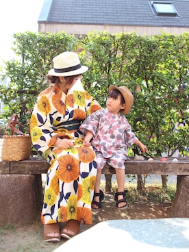 「GLOBAL WORK（グローバルワーク）のアイテム（水着/着物・浴衣）」を使った、Su,Um,Riさん（キッズ・90cm）の夏コーディネート