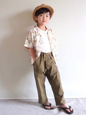 「アロハシャツ」｜Su,Um,Riさん（キッズ・110cm）の夏コーディネート