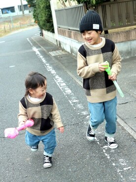 Su,Um,Riさん（キッズ・110cm）の冬コーディネート