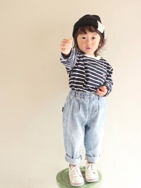 「MACKINTOSH PHILOSOPHY（ﾏｯｷﾝﾄｯｼｭ ﾌｨﾛｿﾌｨｰ）のアイテム」を使った、Su,Um,Riさん（キッズ・80cm）の春コーディネート