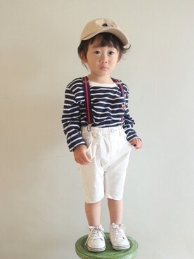 「MACKINTOSH PHILOSOPHY（ﾏｯｷﾝﾄｯｼｭ ﾌｨﾛｿﾌｨｰ）のアイテム」を使った、Su,Um,Riさん（キッズ・80cm）の春コーディネート