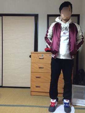 「８(eight)（エイト）のアイテム（その他アウター）」を使った、ぼくたくさん（メンズ・172cm）の冬コーディネート