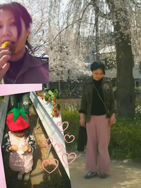 「MEDE19F（メデジュウキュウ）のアイテム（Tシャツ/カットソー）」を使った、黒蜜さん（レディース・154cm）の春コーディネート