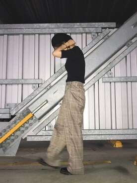 「UNIQLO（ユニクロ）のリブハイネックT（5分袖）（Tシャツ/カットソー）」を使った、えりさんさん（レディース・156cm）の秋コーディネート