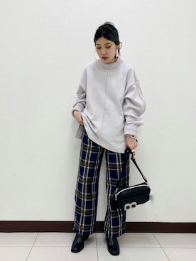 「PAGEBOY（ページボーイ）のハイネックウラケプルオーバー(トレーナー/スウェット)（スウェット）」を使った、anninさん（レディース・152cm）の秋コーディネート