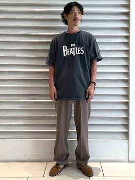 「スエードシューズ」｜「アイテム（サンダル）」を使った、赤井さん（メンズ・175cm）の夏コーディネート
