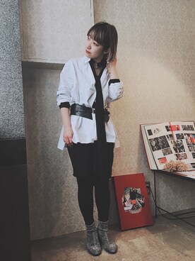 「アイテム（ブーツ、シルバー系）」を使った、リンコさん（レディース・153cm）の冬コーディネート