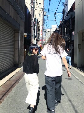 「OPENING CEREMONY（オープニングセレモニー）のアイテム（チノパンツ）」を使った、リンコさん（レディース・153cm）の春コーディネート