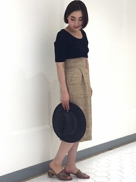 「Noble（ノーブル）のアイテム（Tシャツ/カットソー）」を使った、aiさん（レディース・164cm）の夏コーディネート