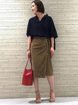 「スキッパーシャツ」｜aiさん（レディース・164cm）の秋コーディネート