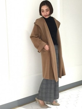 「Noble（ノーブル）のスムースヤーンバルーンリブソデプルオーバー◆（ニット/セーター）」を使った、aiさん（レディース・164cm）の秋コーディネート