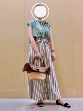 「Te chichi TERRASSE（テチチテラス）のアイテム（その他シューズ）」を使った、たかはしさん（レディース・163cm）の夏コーディネート
