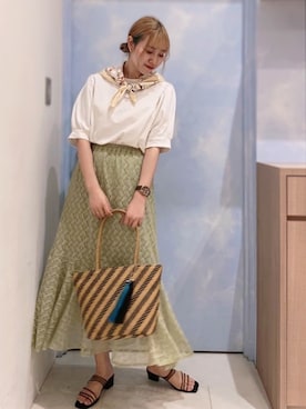 「Te chichi TERRASSE（テチチテラス）のアイテム（財布/小物）」を使った、たかはしさん（レディース・163cm）の春コーディネート
