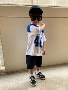 「アイテム（チノパンツ）」を使った、19chihiro85さん（キッズ・110cm）の春コーディネート