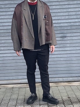 「CLANE（クラネ）のアイテム（パンツ）」を使った、おっくんさん（メンズ・172cm）の冬コーディネート