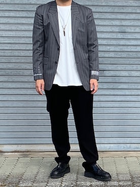 「SHAREEF（シャリーフ）のアイテム（テーラードジャケット）」を使った、おっくんさん（メンズ・172cm）の冬コーディネート