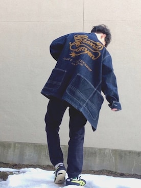 「TALKING ABOUT THE ABSTRACTION（トーキング　アバウト　ジ　アブストラクション）のアイテム（バッグ）」を使った、kankoroさん（メンズ・166cm）の冬コーディネート