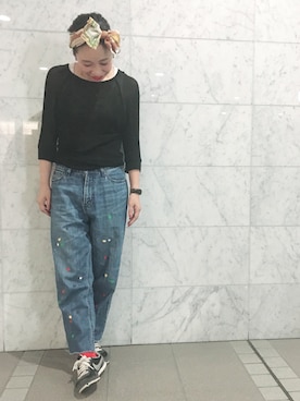「Marc by Marc Jacobs（マークバイマークジェイコブス）のアイテム（タンクトップ）」を使った、minaさん（レディース・158cm）の夏コーディネート