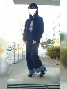 「AIR MAX」｜「アイテム（ハンチング/ベレー帽）」を使った、はらぺこさん（レディース・157cm）の冬コーディネート