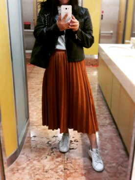 「PULL&BEAR（プルアンドベア）のアイテム（ブルゾン）」を使った、Bigfacemingyaoさん（レディース・163cm）の冬コーディネート
