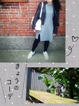 「PULL&BEAR（プルアンドベア）のアイテム（ブルゾン）」を使った、Bigfacemingyaoさん（レディース・163cm）の春コーディネート
