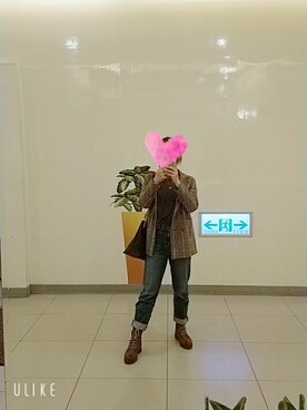 「西裝外套」｜「アイテム（ブーツ）」を使った、Bigfacemingyaoさん（レディース・163cm）の秋コーディネート