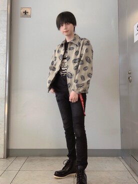 「半袖シャツ」｜「アイテム（ブルゾン）」を使った、コウサカ(ヒステリックグラマー仙台店)さん（メンズ・171cm）の春コーディネート
