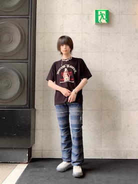 「ロックコーデ」｜「アイテム（アクセサリー）」を使った、コウサカ(ヒステリックグラマー仙台店)さん（メンズ・171cm）の夏コーディネート