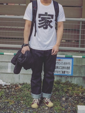 「CUNE（キューン）のアイテム（パンツ）」を使った、ばばをさん（メンズ・172cm）の冬コーディネート