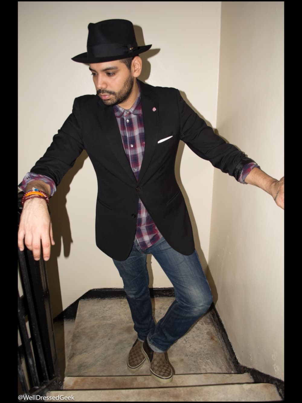 「blazer、H&M、plaid、top」｜Guy Viteriさん（メンズ）の冬コーディネートの1枚目の写真
