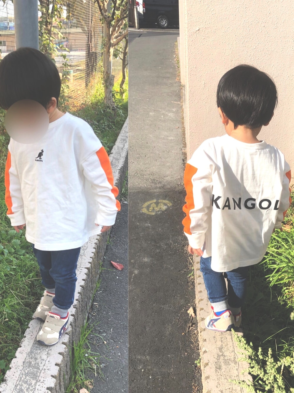 「BREEZEのアイテム（Tシャツ/カットソー、ホワイト系）」を使った、ちぱこさん（レディース・157cm）の秋コーディネートの1枚目の写真