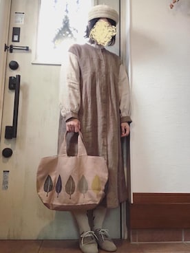 「ミナペルホネン」｜「アイテム（ハンチング/ベレー帽）」を使った、tomnyanさん（レディース・156cm）の春コーディネート